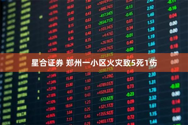 星合证券 郑州一小区火灾致5死1伤